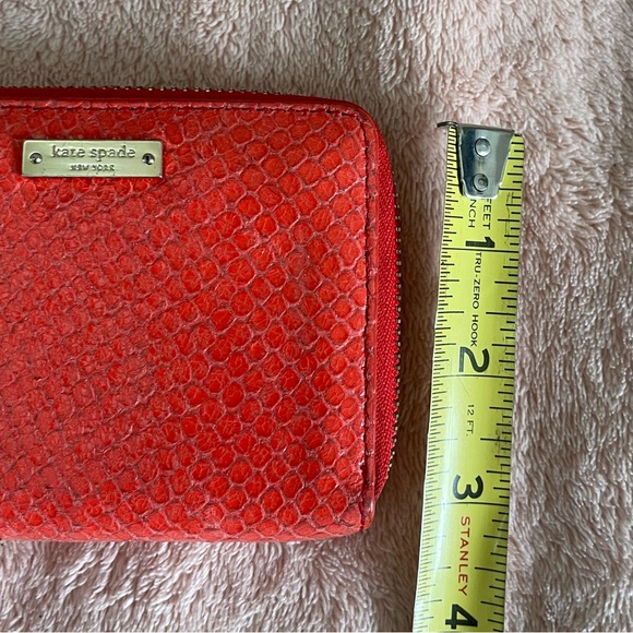 Kate Spade Red Snakeskin Embossed Wallet - Picture 2 of 7